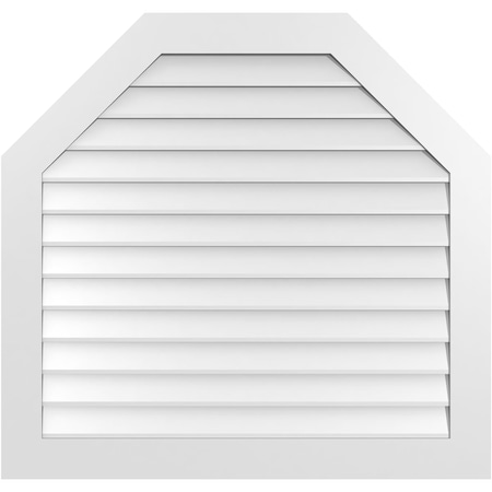 Ekena Millwork Octagonal Top Surface Mount PVC Gable Vent w/ 3-1/2"W x 1"P Standard Frame, 42"W x 40"H GVPOT42X4001SN